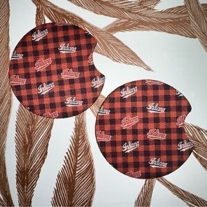 IU Indiana University check car coasters 2pack new
